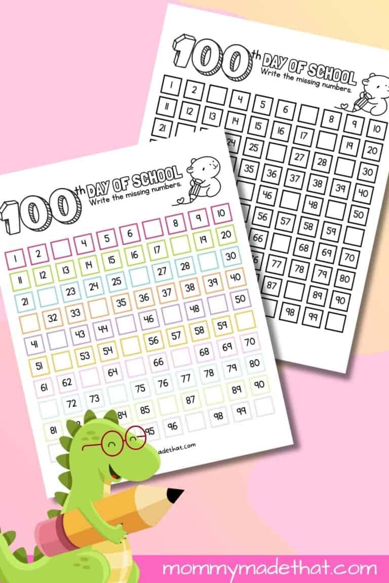 100 Days of School Counting Worksheets
