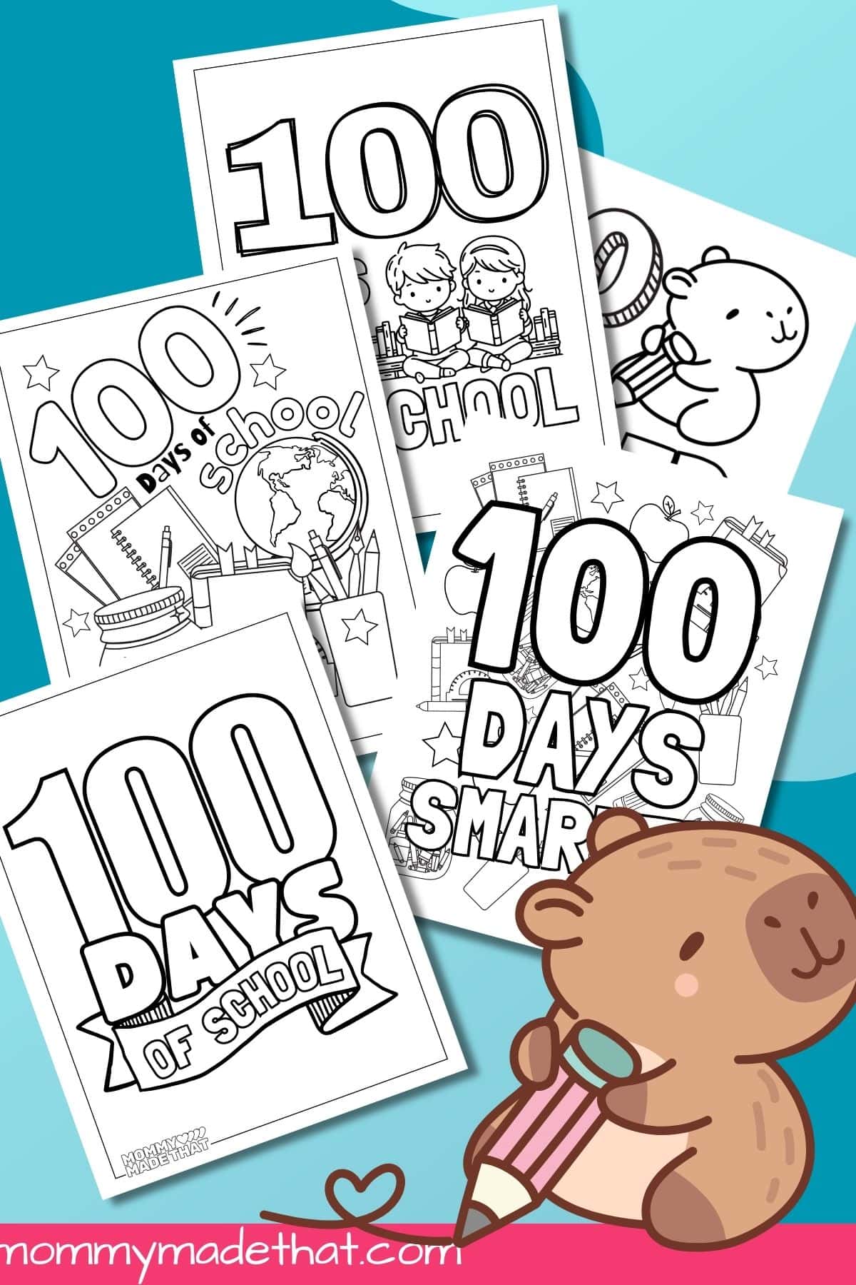 100 days of school coloring pages.