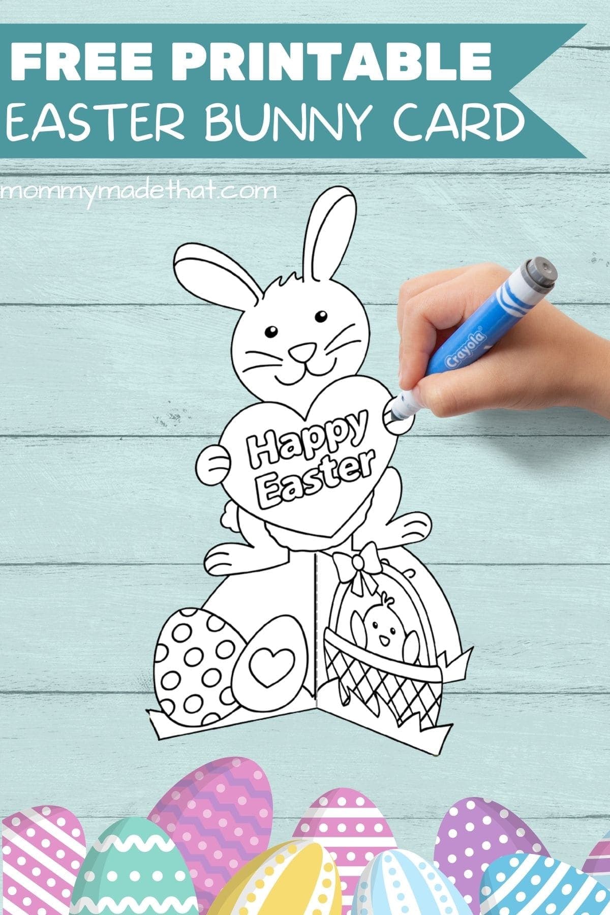 3D Easter Bunny Card printable preview