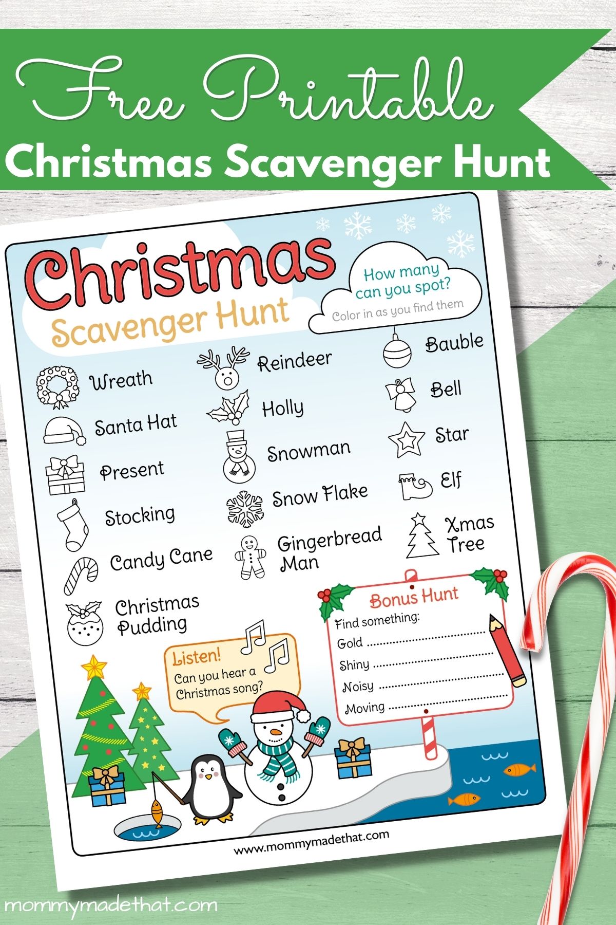 Christmas Scavenger Hunt printable preview