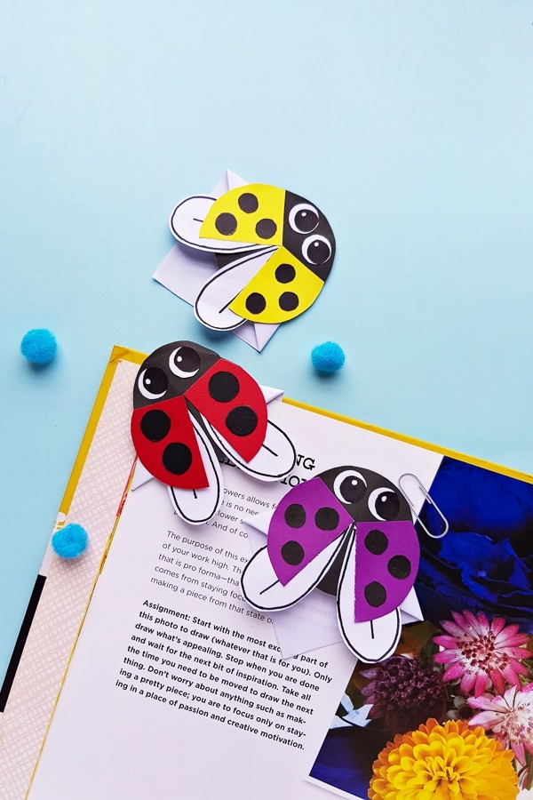 DIY Ladybug bookmarks