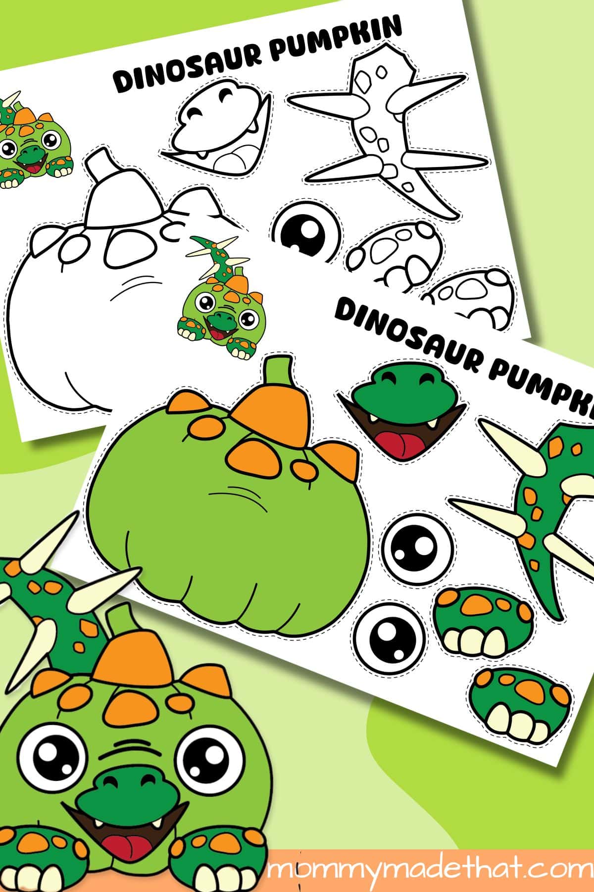 Dinosaur pumpkin craft.