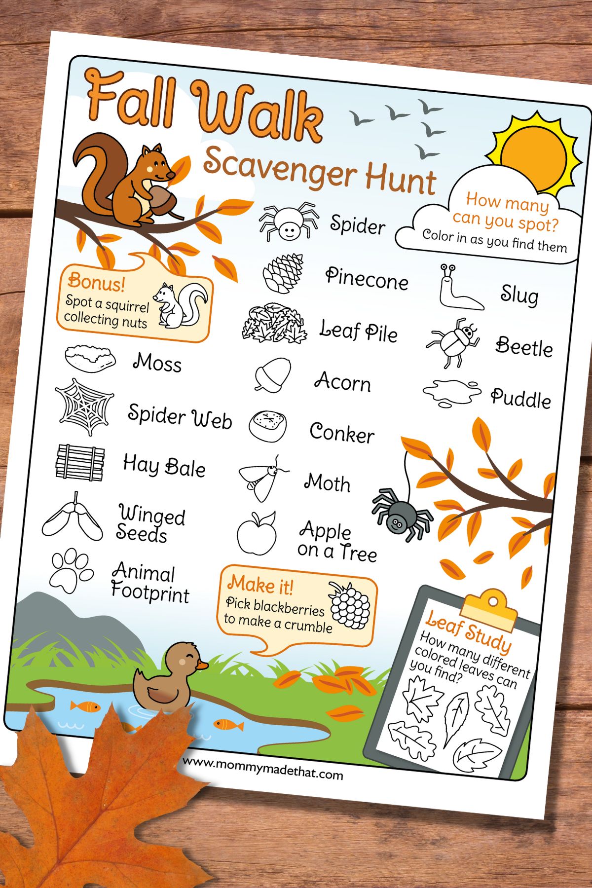 Fall Scavenger Hunt printable preview
