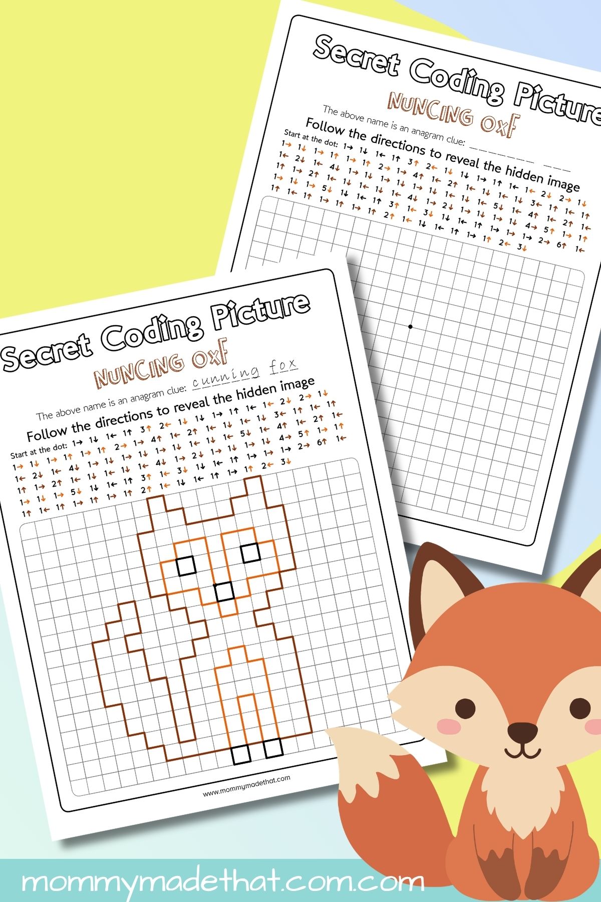 Fox Coding Picture Activity printable preview.