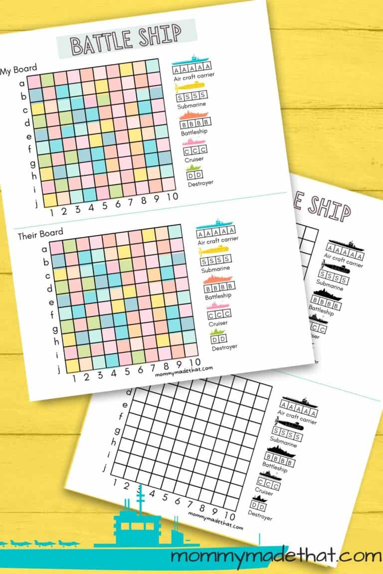 Printable Battleship Game