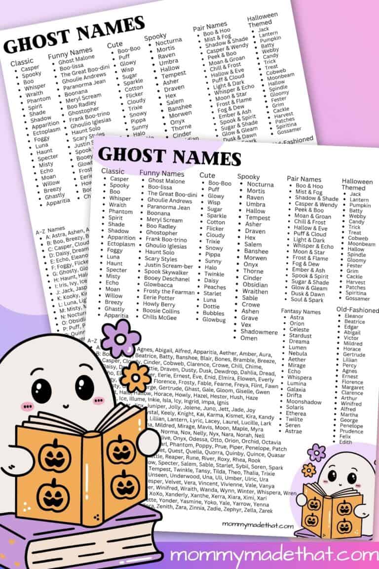 Ghost Names Printable
