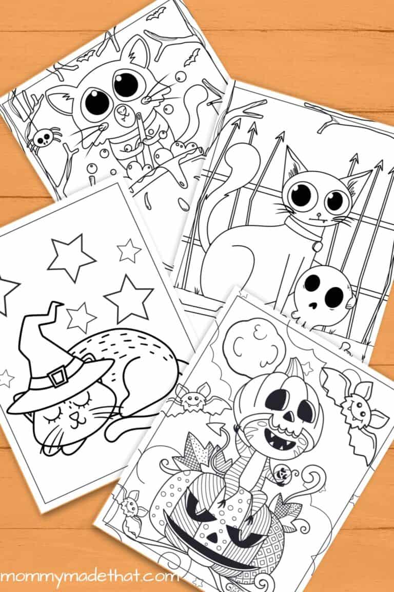 Halloween Cat Coloring Pages