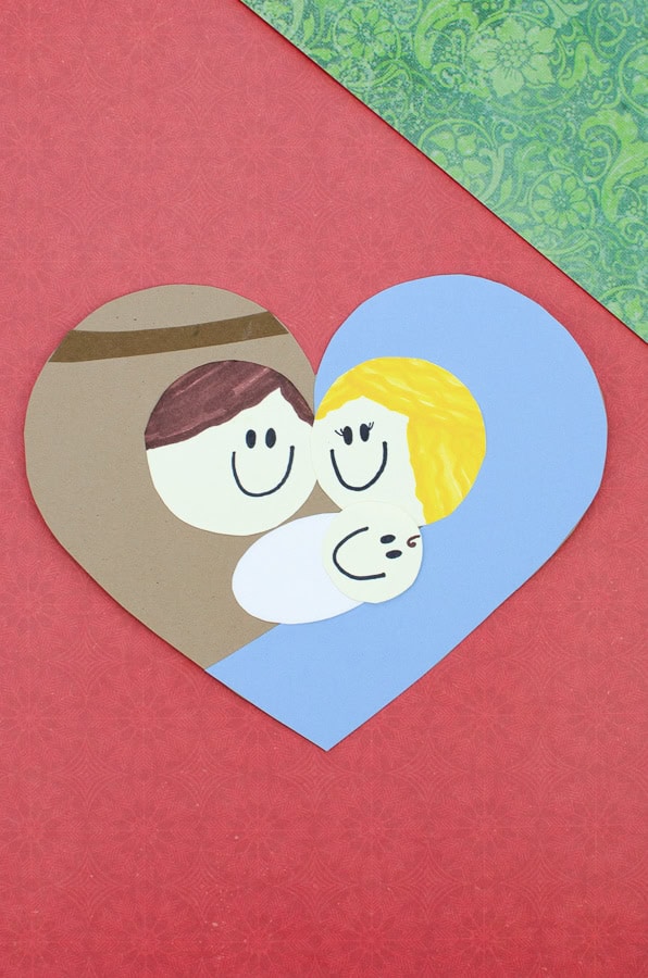 Nativity craft for kids heart