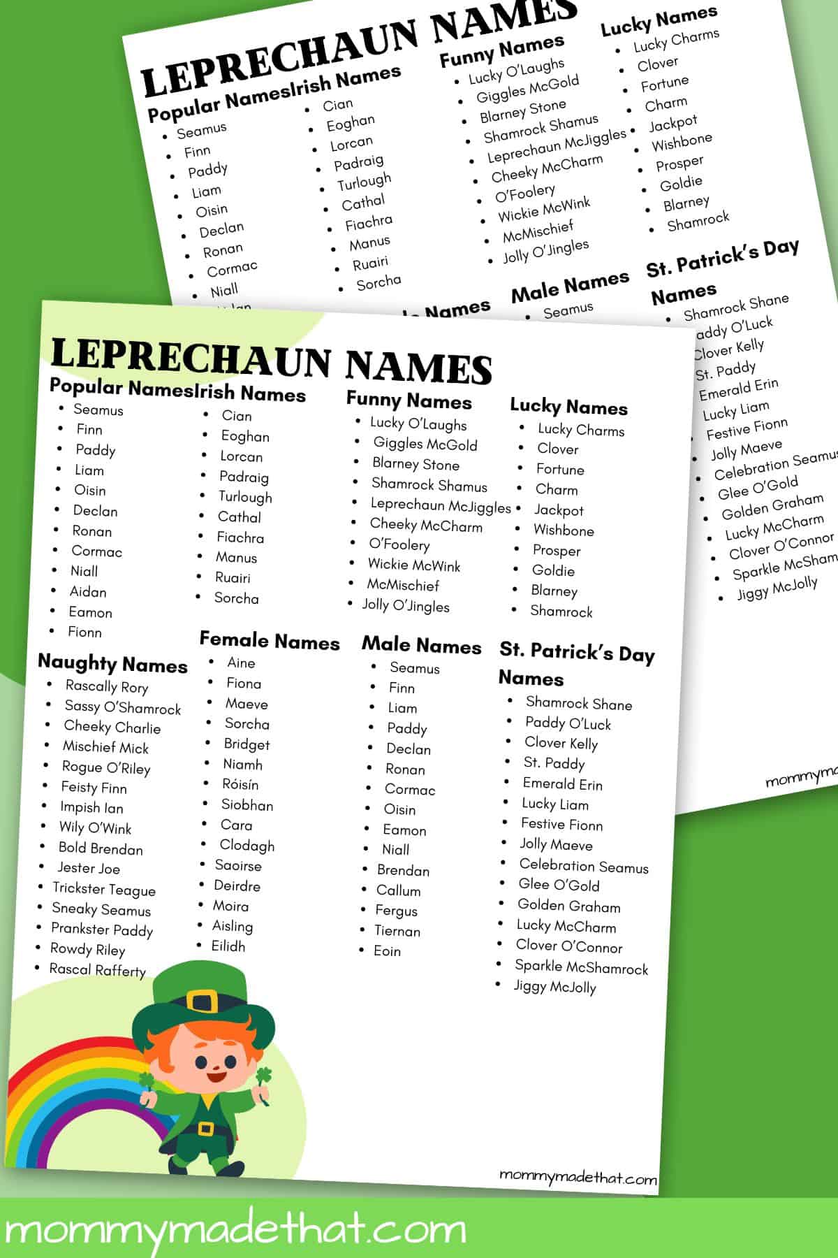 Leprechaun names.