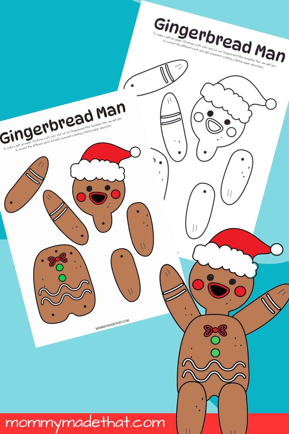 Moving Gingerbread Man Craft printable preview