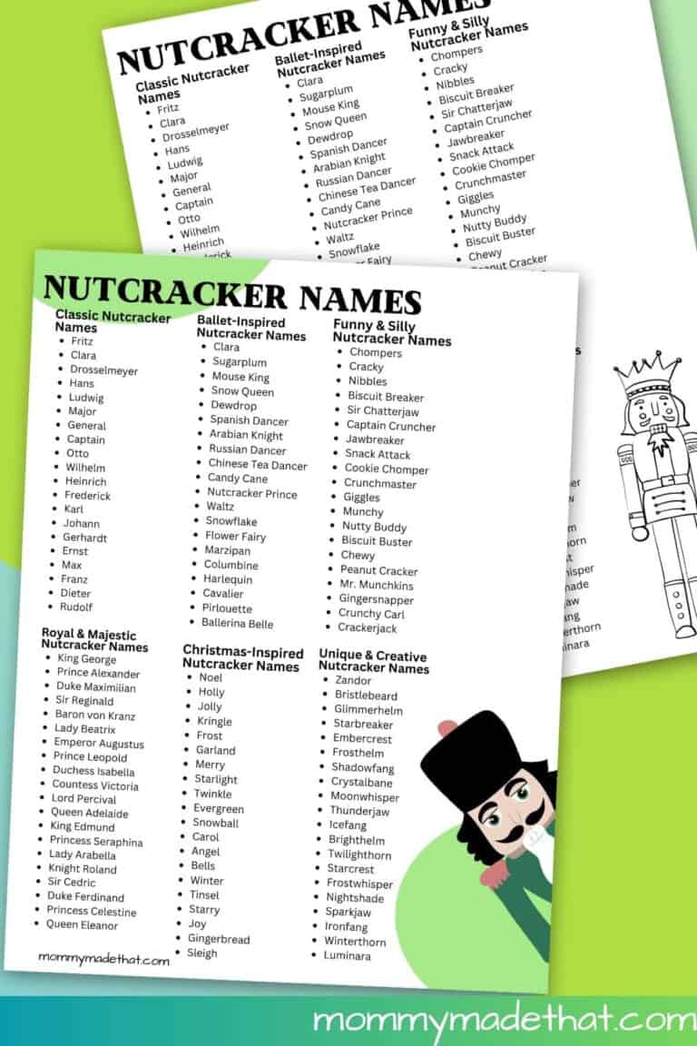 Nutcracker Names Printable