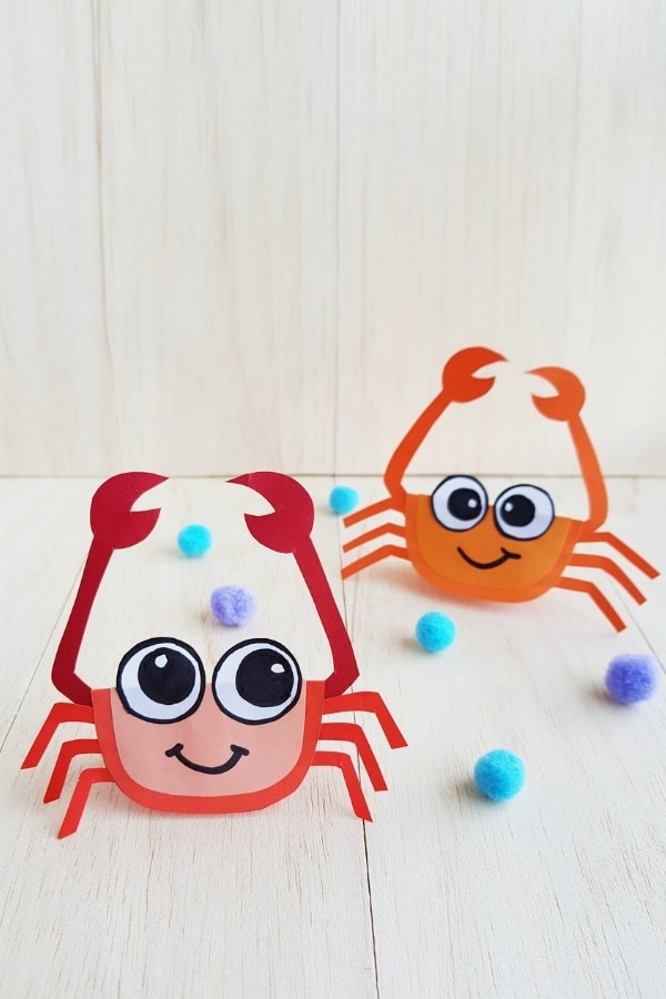cute crab craft for kids and preschoolers