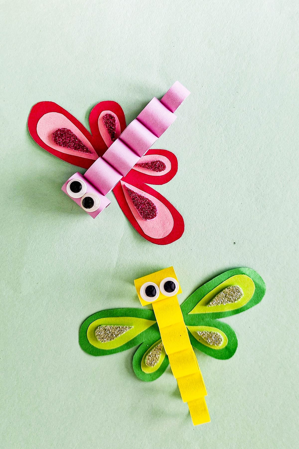 Paper dragonfly craft.