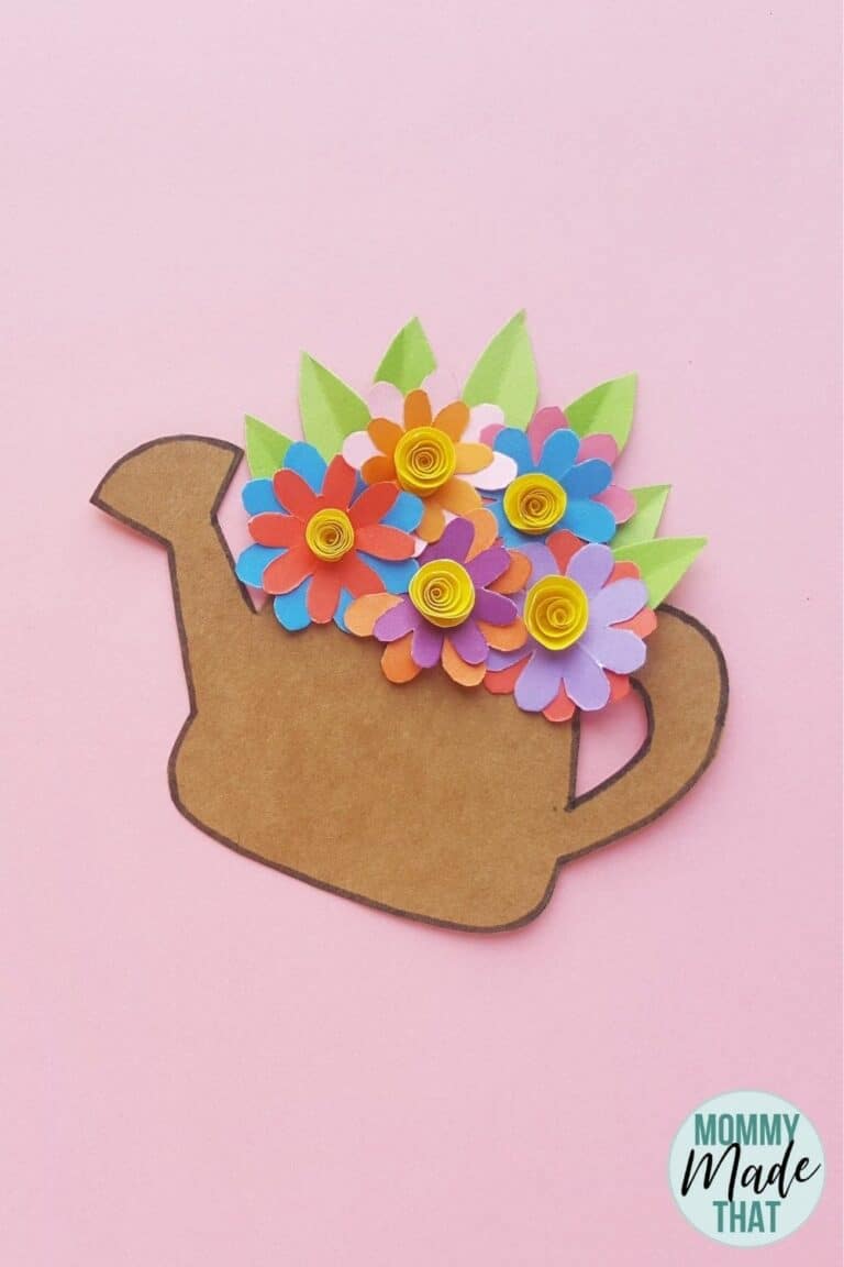 Paper Flowers in a Watering Can