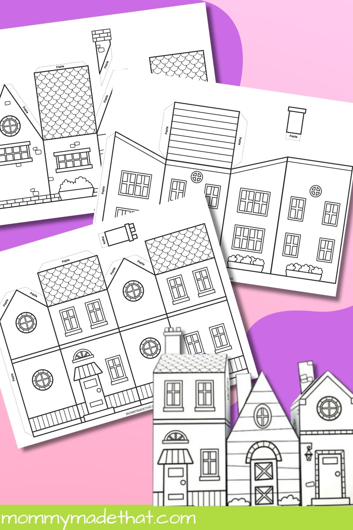 Printable paper house template.