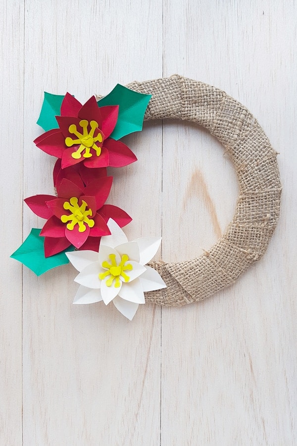 paper poinsettia wreath