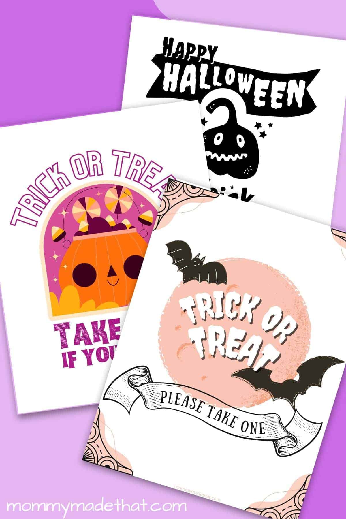 Please take one Halloween candy signs