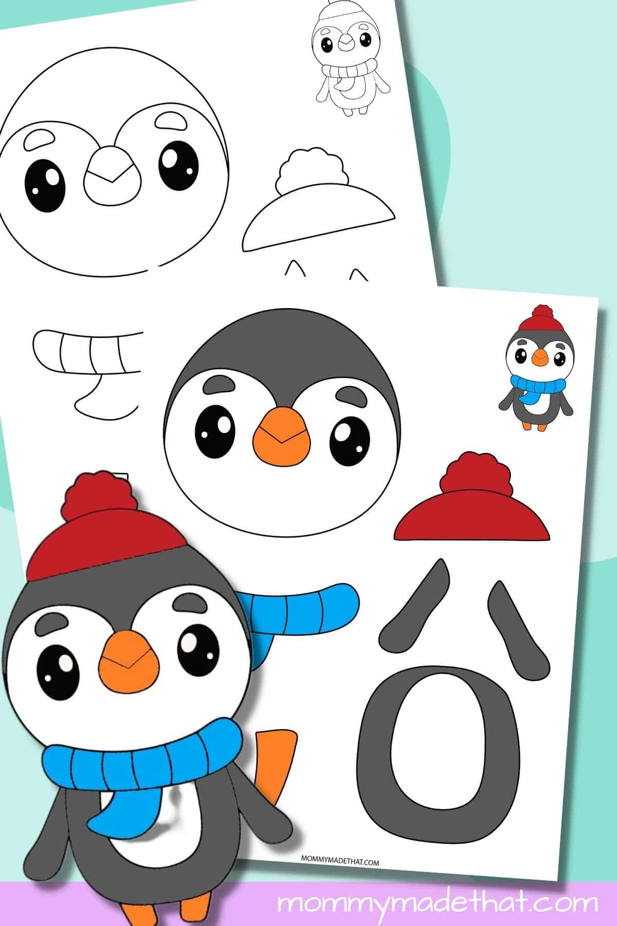 Printable Penguin Craft printable preview