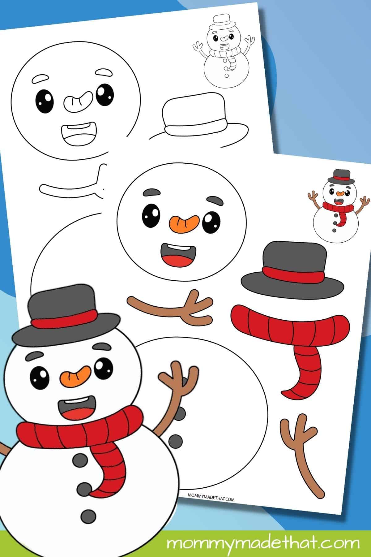 Printable Snowman Craft printable preview