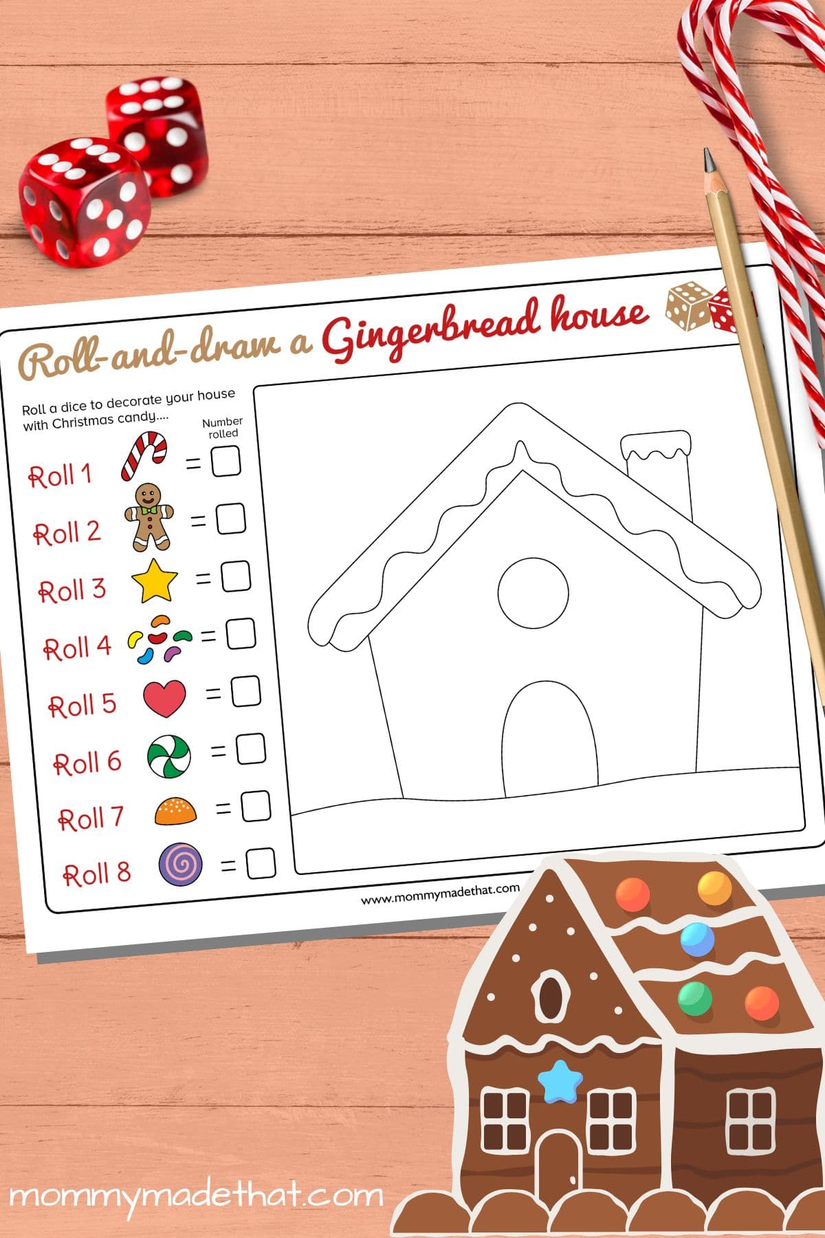 Roll a gingerbread house game
