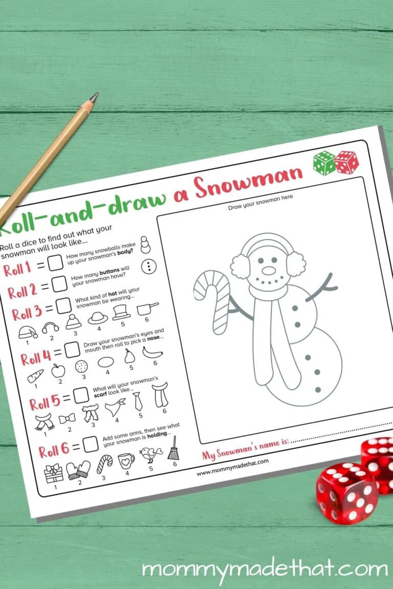 Roll and Draw a Snowman