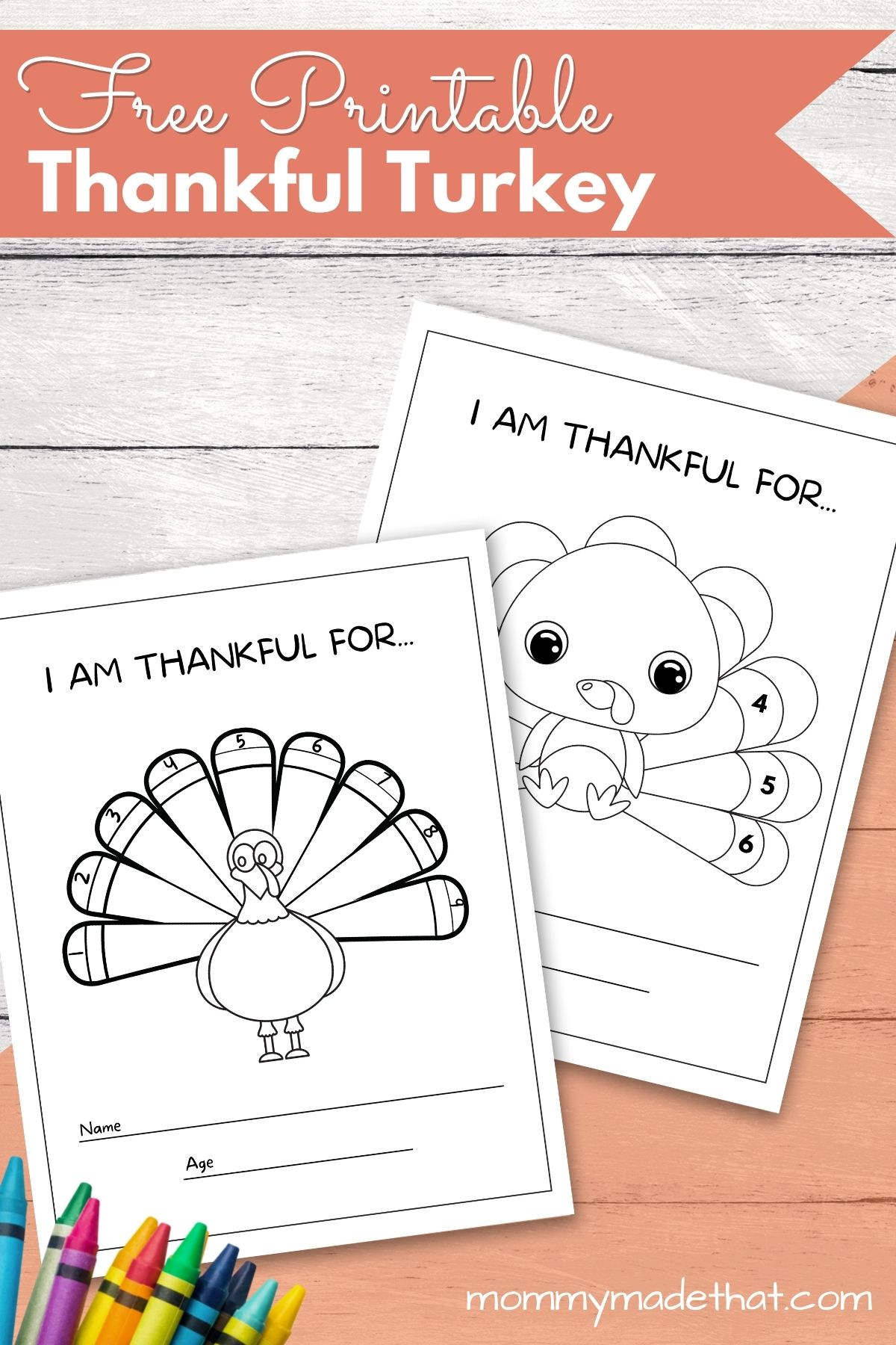 Thankful turkey writing worksheets with numbered feathers