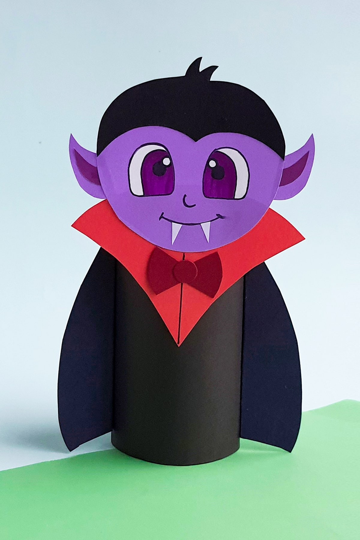 Finished toilet paper roll vampire craft for kids