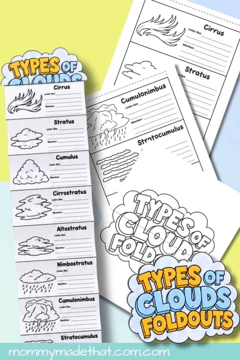 Types of Clouds Fold Out Printable