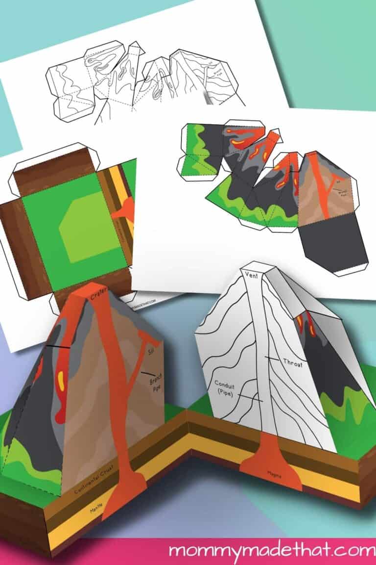 Volcano Diorama Printable