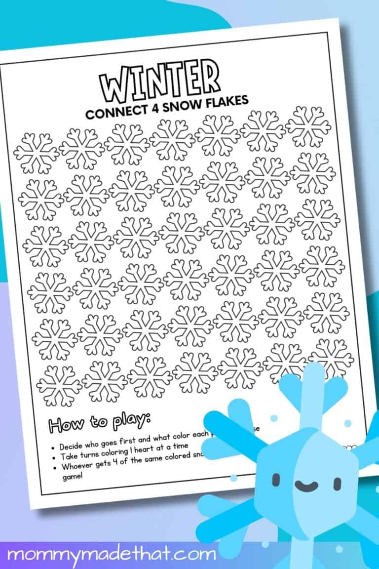 Winter Connect 4 Snowflakes Game