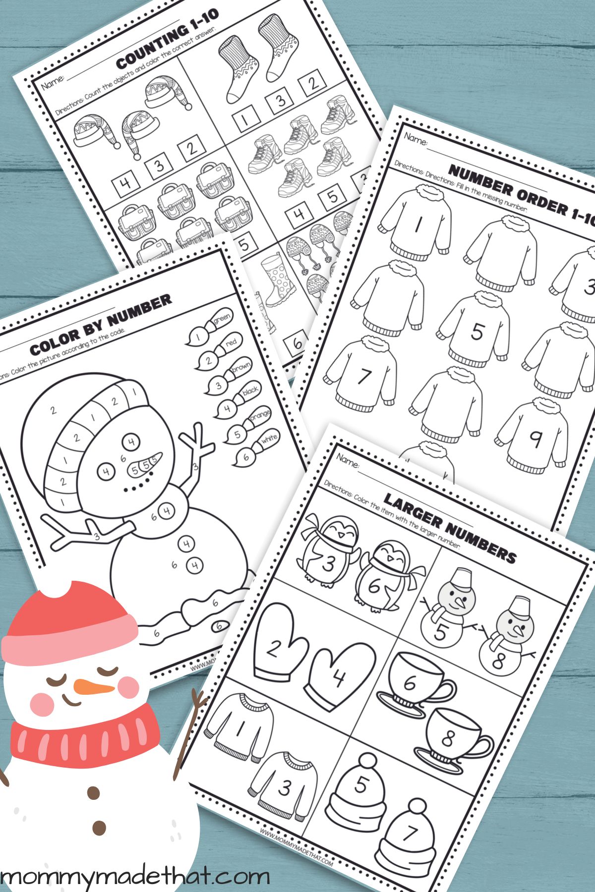 winter preschool worksheets