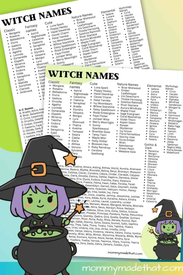 Witch Names Printable