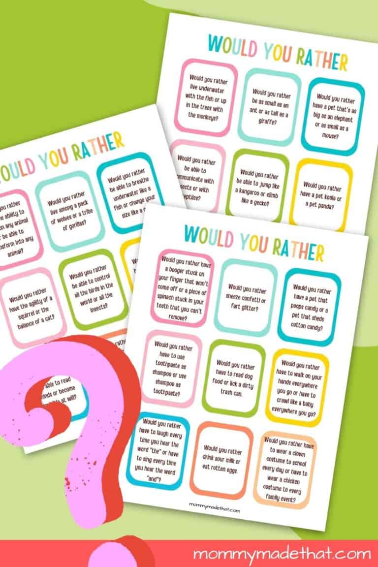 Would You Rather Cards for Kids