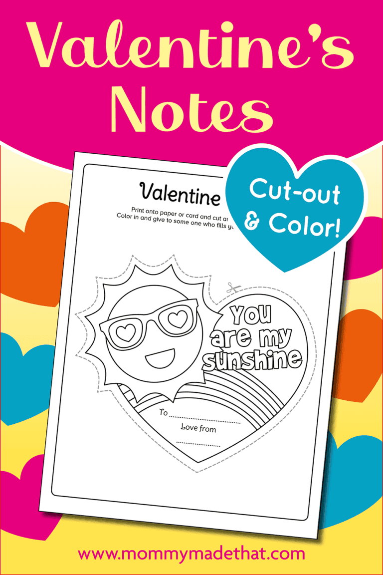 You Are My Sunshine Valentine Notes