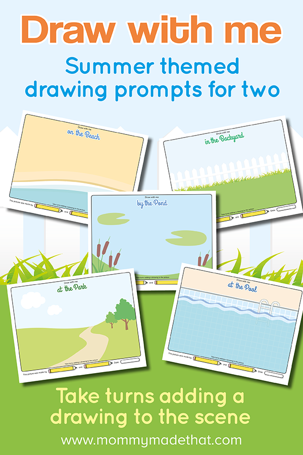 Summer Draw With Me Activities printable pages and display preview