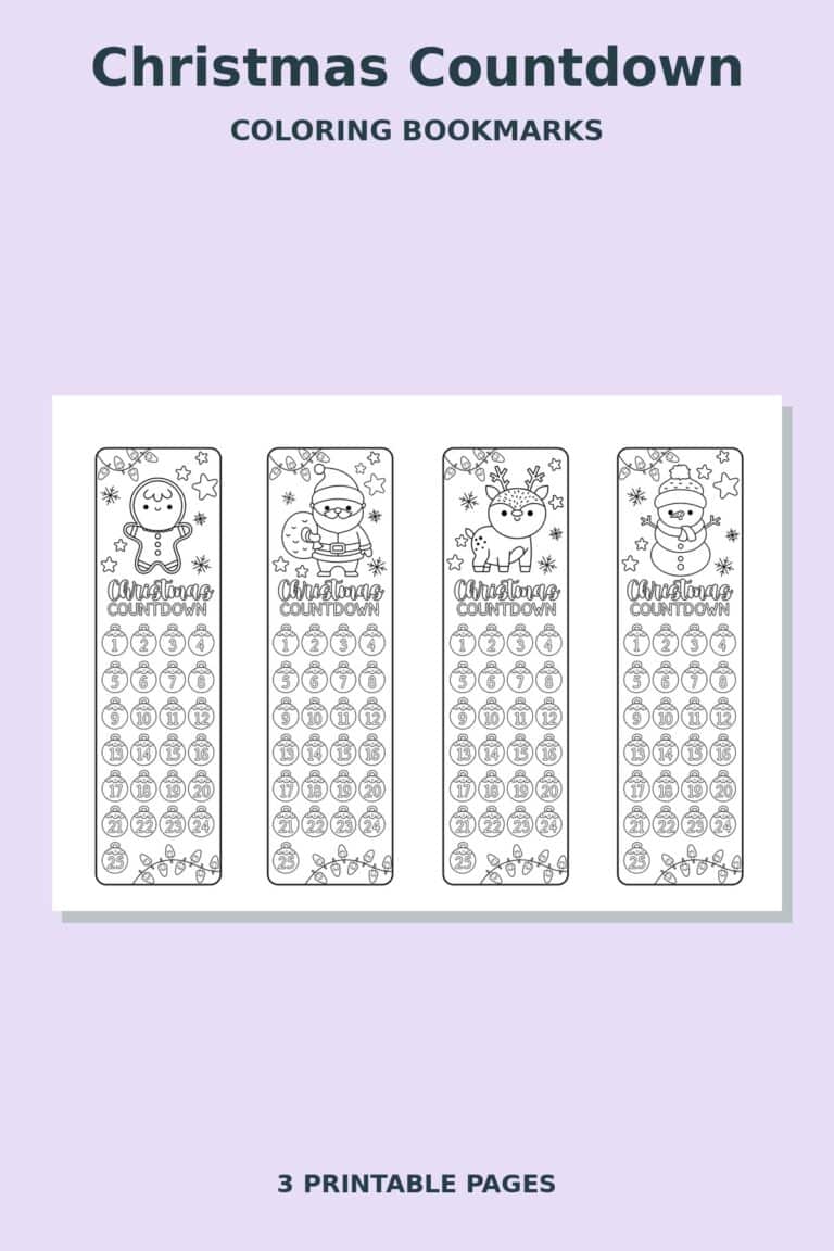 Christmas Countdown Bookmarks