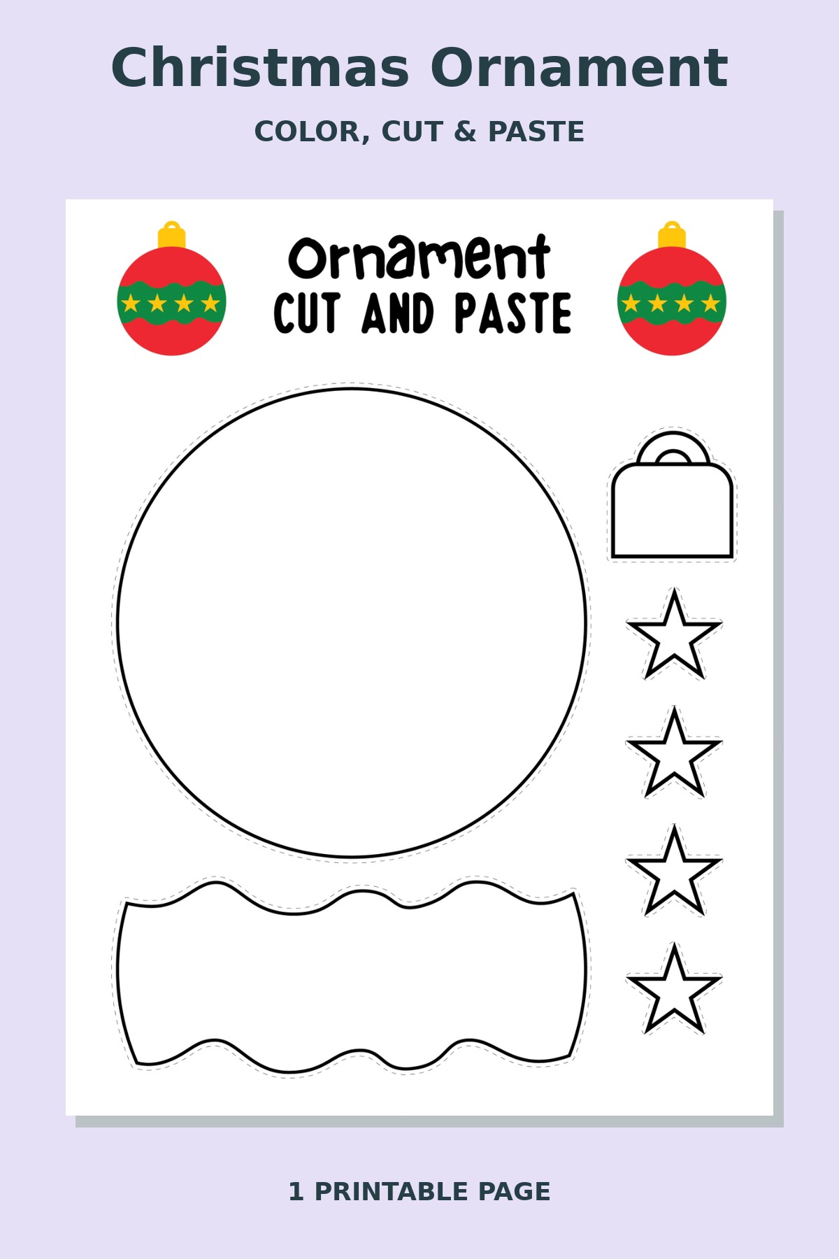Christmas Ornament Cut and Paste Craft