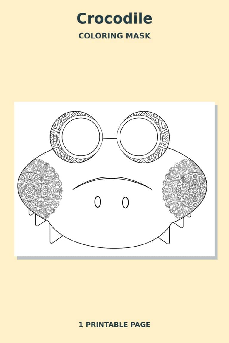 Crocodile Mandala Coloring Mask