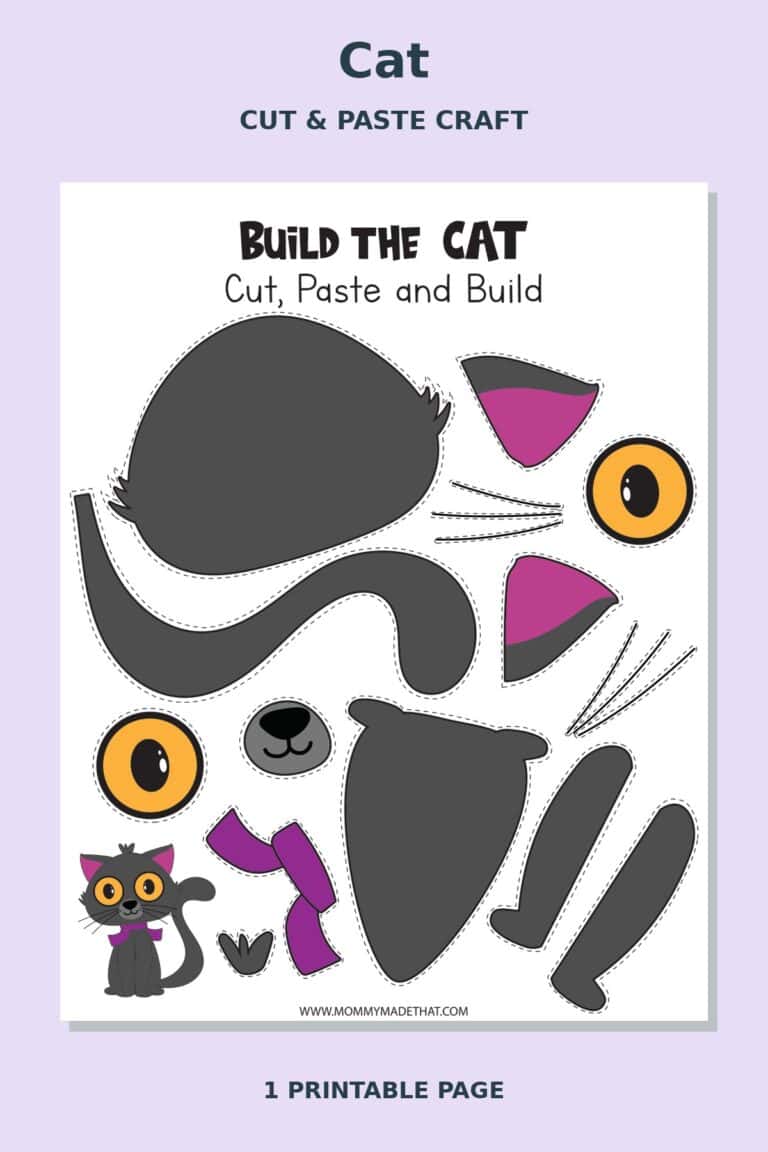 Cute Cat Cut and Paste Craft