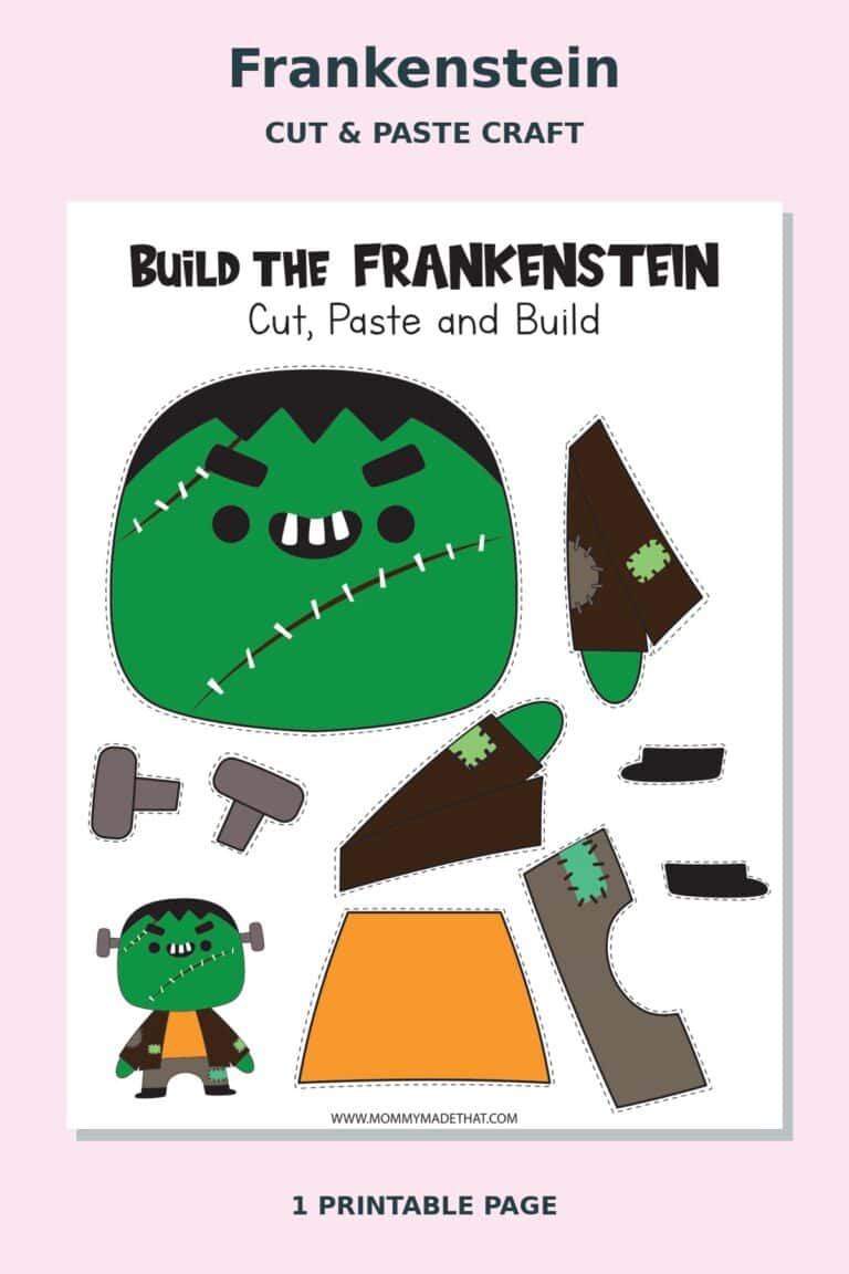 Cute Frankenstein Cut and Paste Craft