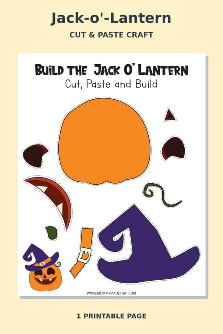 Cute Jack-o’-Lantern Cut and Paste Craft