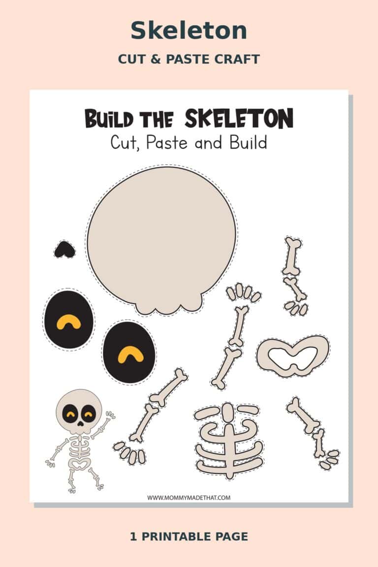 Cute Skeleton Cut and Paste Craft