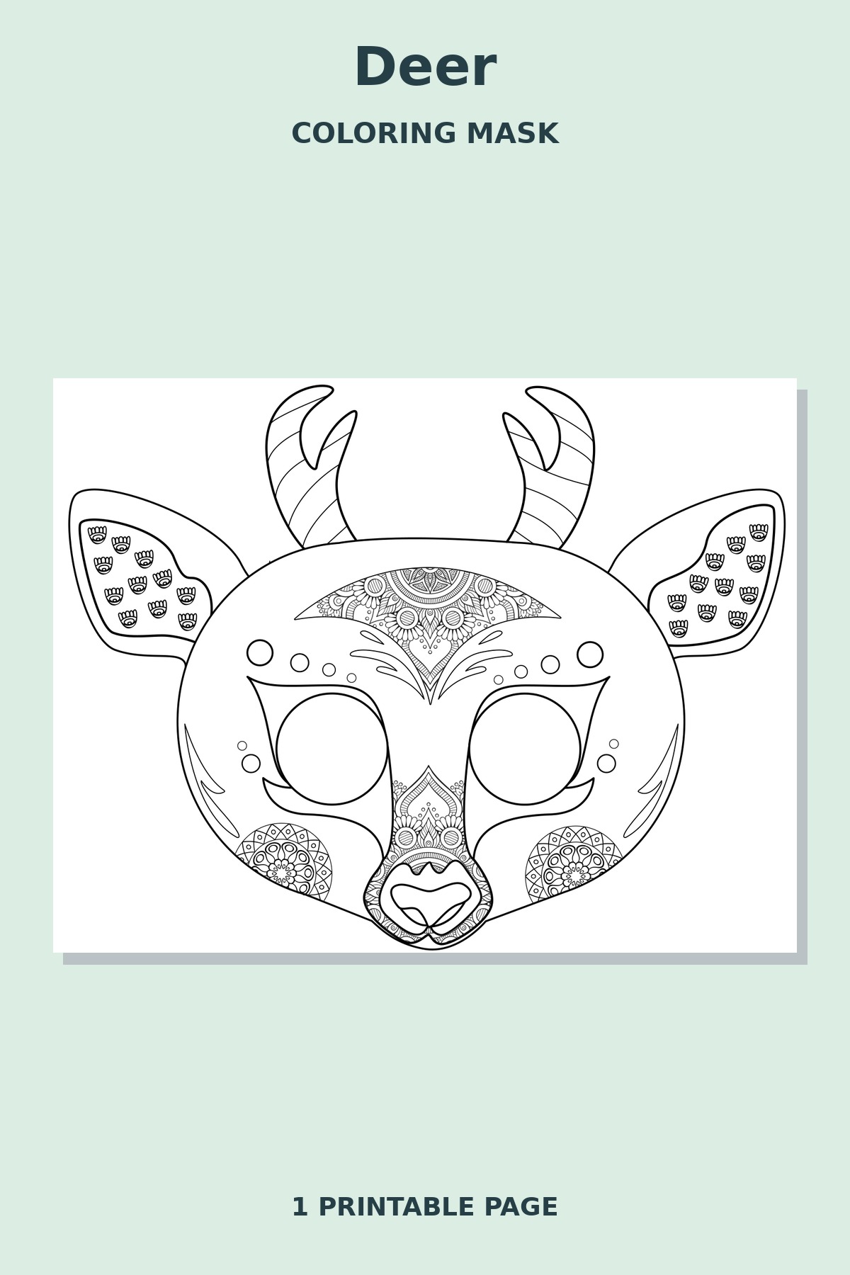 Deer Mandala Coloring Mask