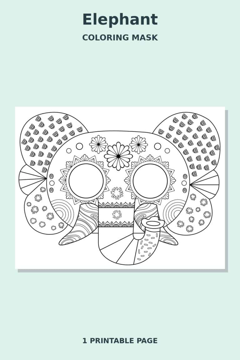 Elephant Mandala Coloring Mask