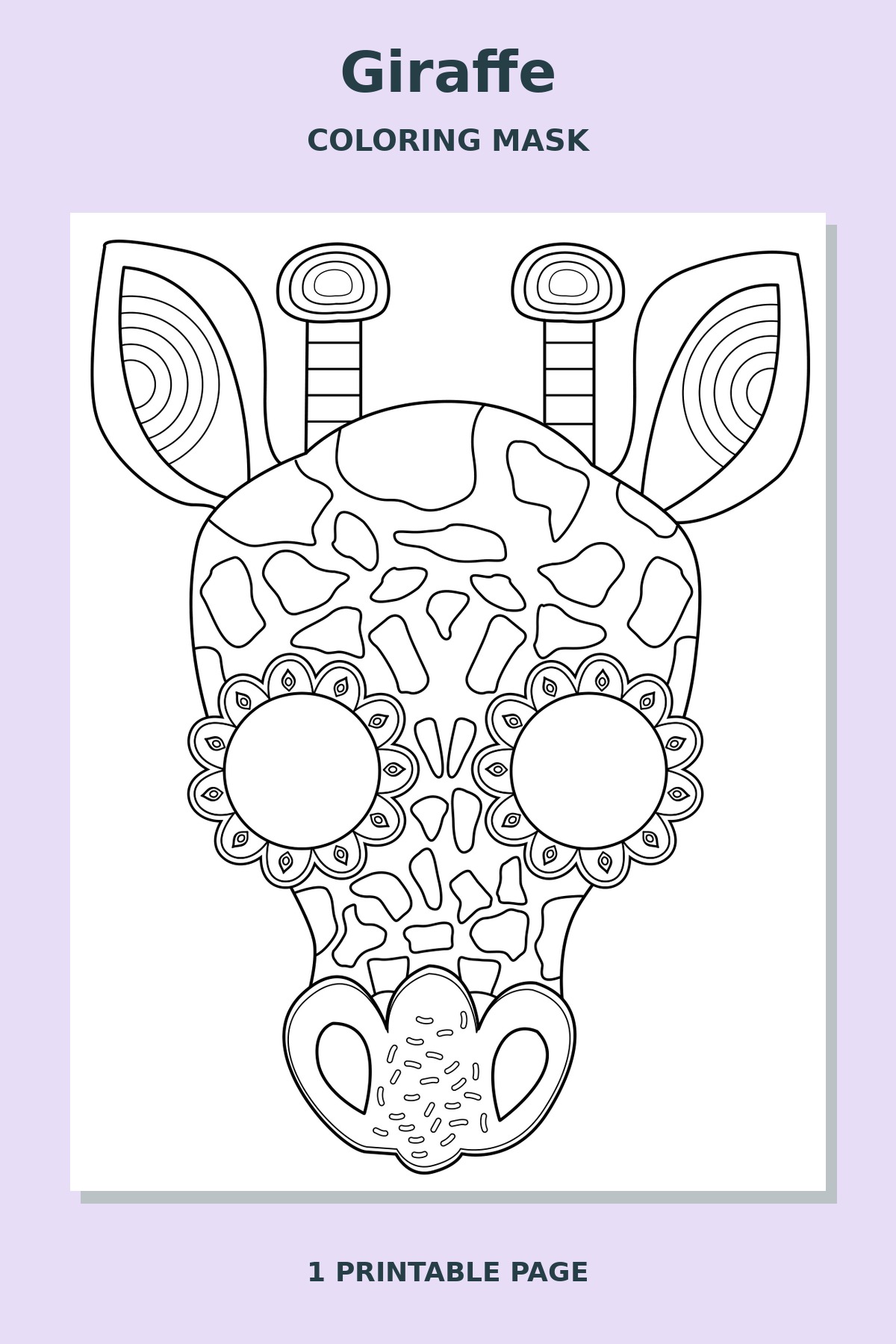 Giraffe Mandala Coloring Mask
