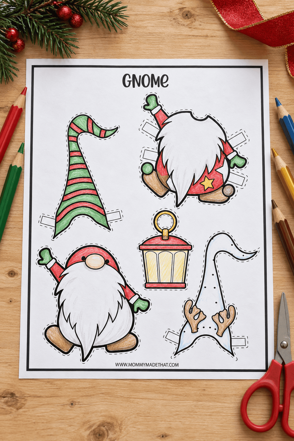 Gnome Paper Doll printable preview