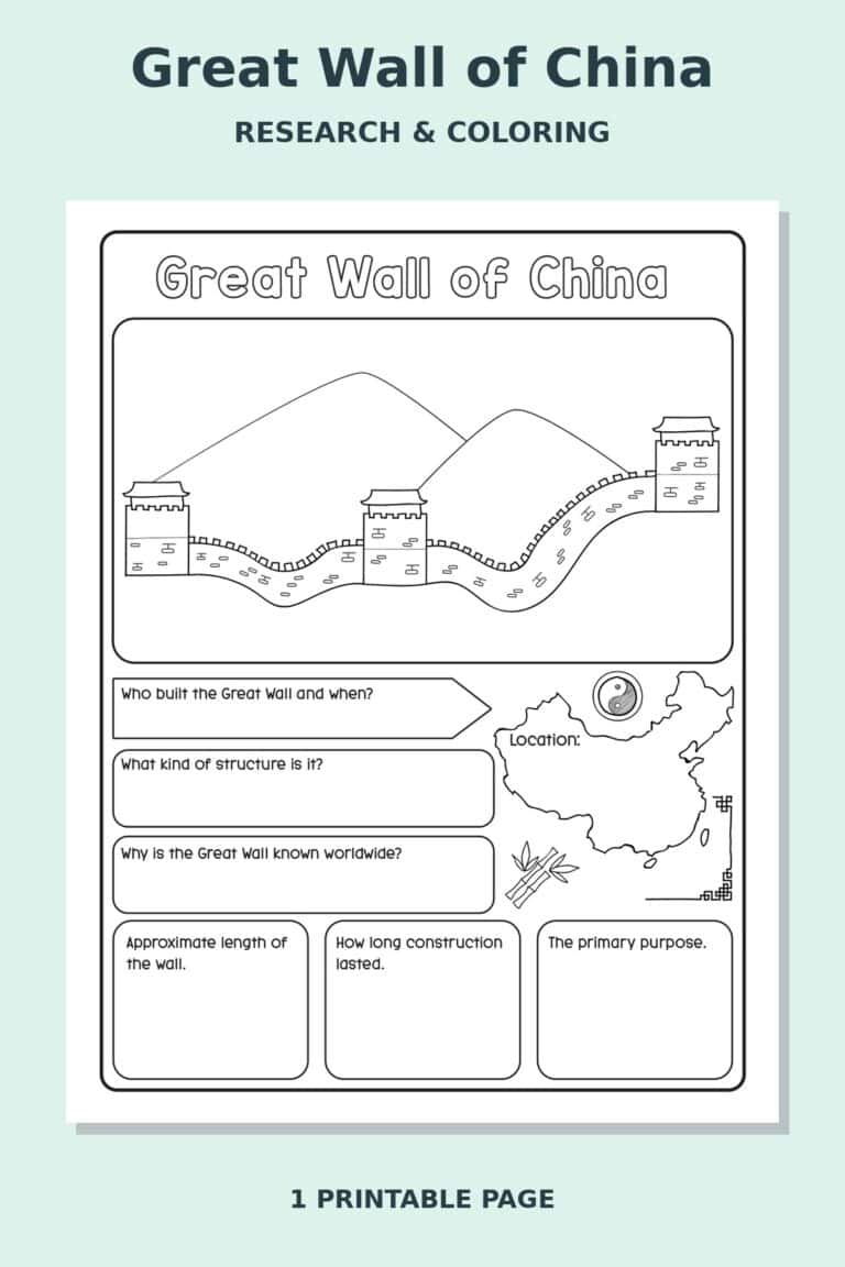 Great Wall of China Research Worksheet