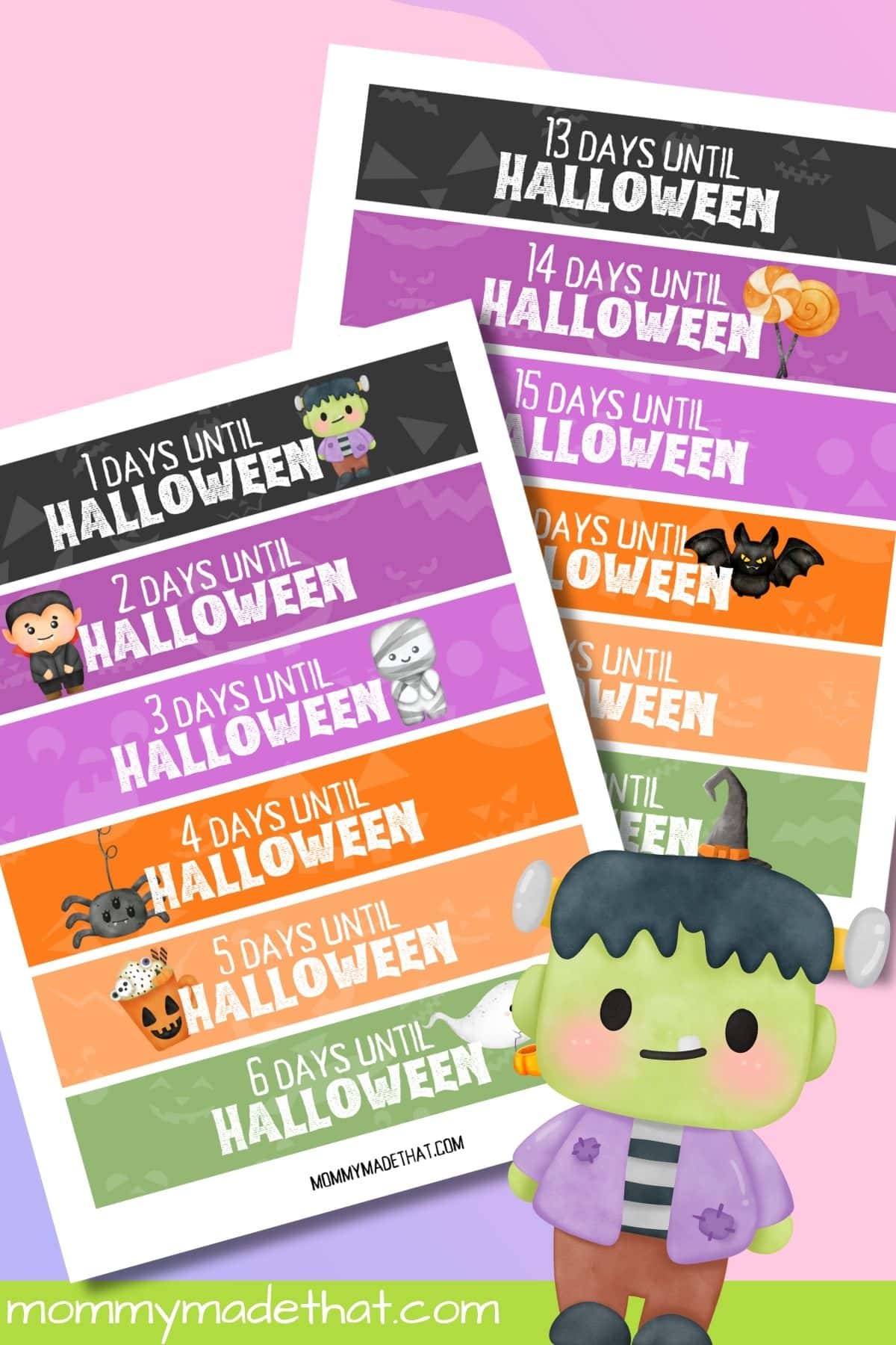 halloween paper chain countdown printable activity preview
