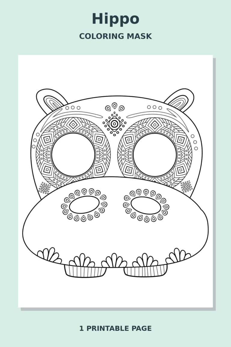 Hippo Mandala Coloring Mask
