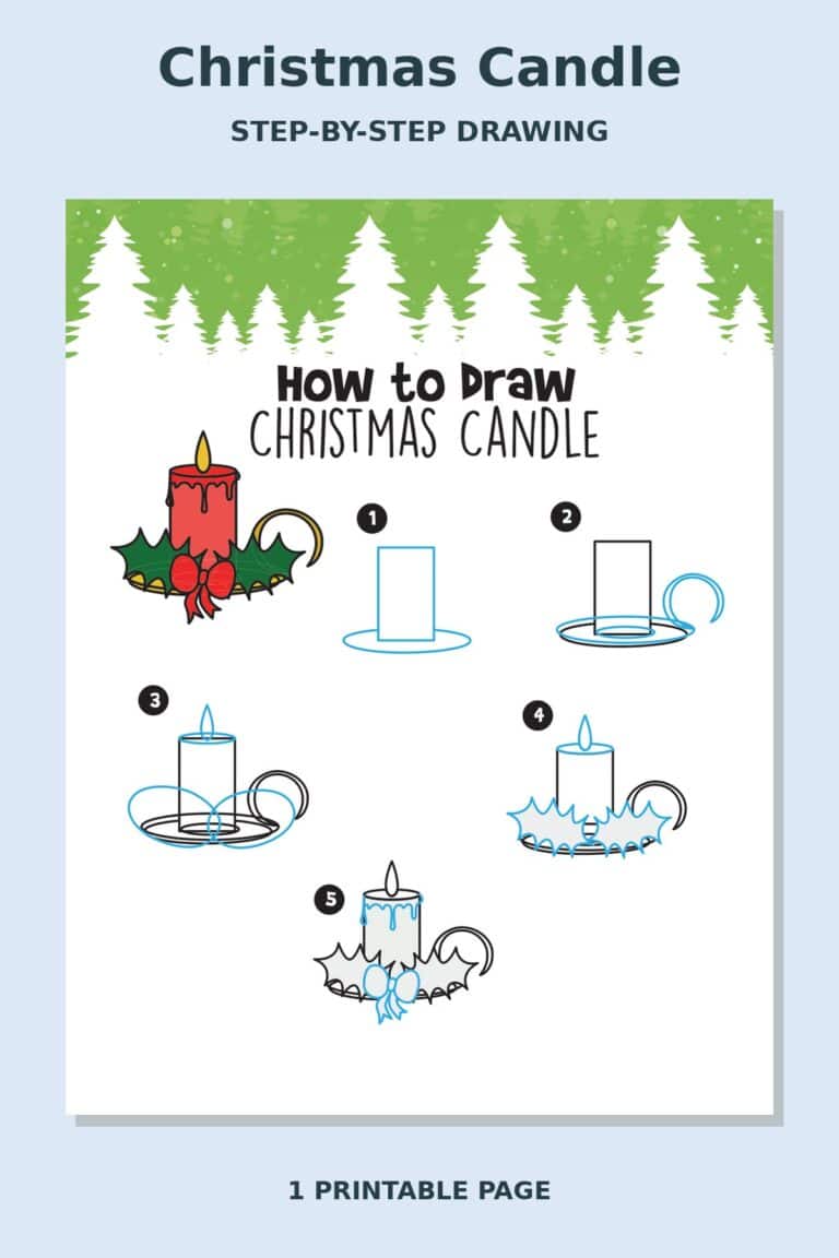 How to Draw Christmas Candle